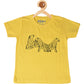 Kids Printed round neck yellow t-shirt
