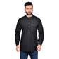 PAROKSH Men Solid black handloom khadi short straight kurta