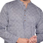 PAROKSH Men checkered charcoal grey cotton Straight Kurta