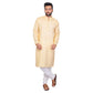 PAROKSH Men Solid yellow cotton Straight Kurta