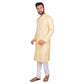 PAROKSH Men Solid yellow cotton Straight Kurta