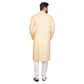 PAROKSH Men Solid yellow cotton Straight Kurta