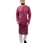 PAROKSH Men Solid Mauve khadi handloom Straight Kurta