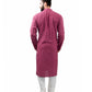 PAROKSH Men Solid Mauve khadi handloom Straight Kurta