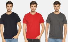 Men's solid cotton round neck t-shirt combo (pack of 3)