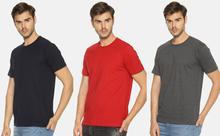 Men's solid cotton round neck t-shirt combo (pack of 3)