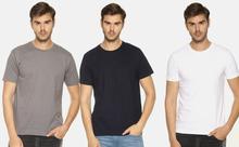 Men's solid cotton round neck t-shirt combo (pack of 3)