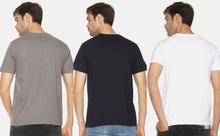 Men's solid cotton round neck t-shirt combo (pack of 3)