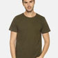 Men's solid cotton round neck T-shirt